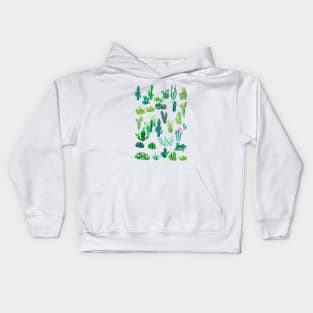 botanical cactus collection painting Kids Hoodie